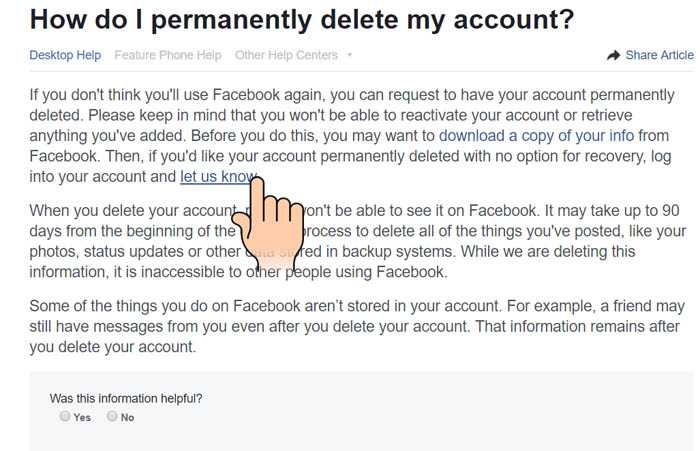 Delete your facebook account permanently