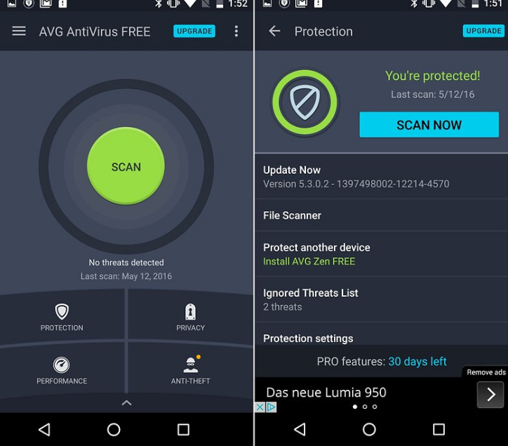 AVG - best antivirus app for android kitkat