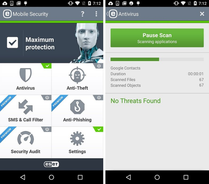 Android eset mobile. Антивирус для андроид. ESET mobile Security Интерфейс для андроид. Антивирус на айфон. ESET Android Скриншоты.