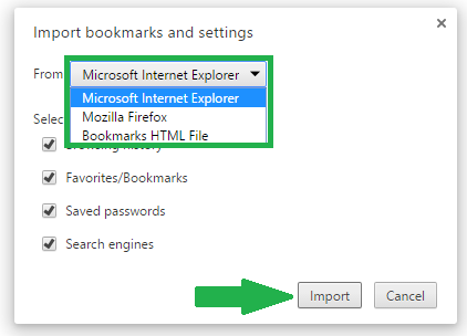 import and export bookmarks in chrome 