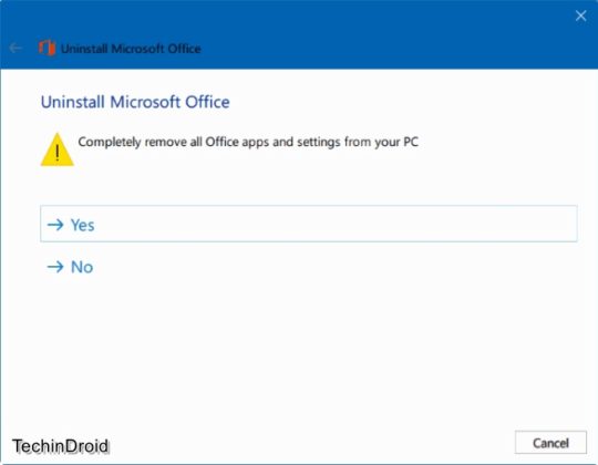 how do i remove microsoft office 365 from windows 10