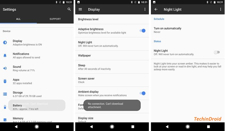 Turn on Night mode in Android Nougat