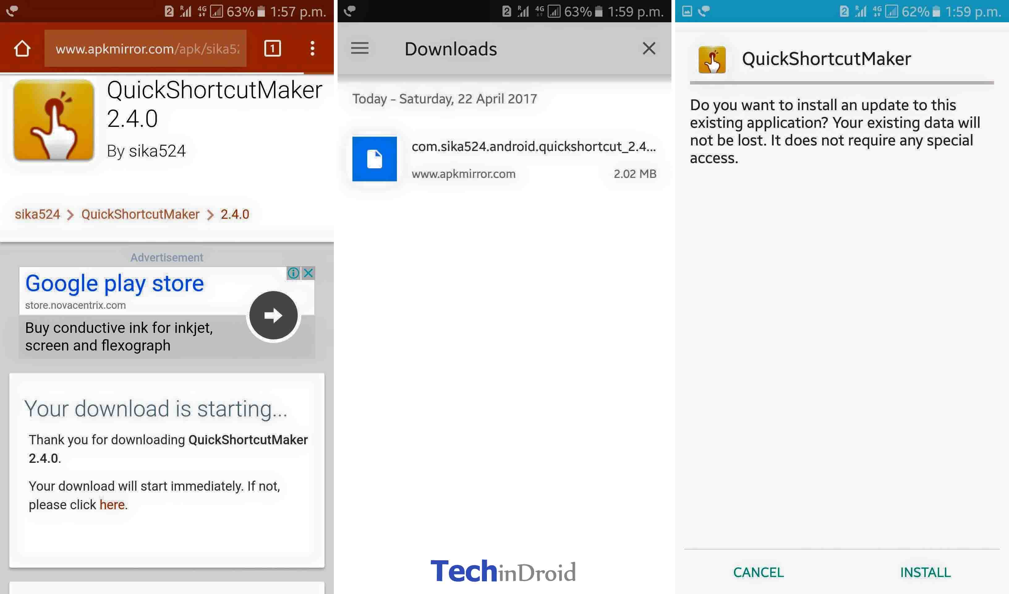 how to open downloaded files on android