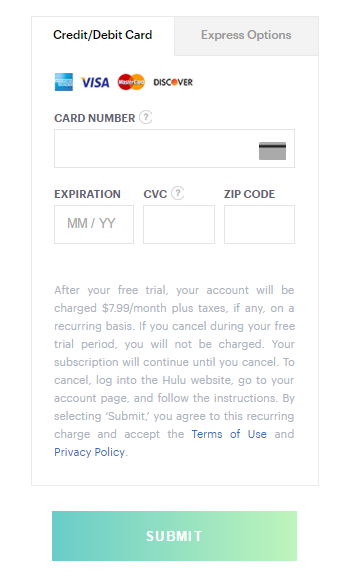 hulu plus account login information