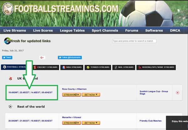 how to find acestream links football