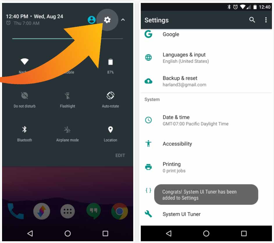 Enable Night Mode (Nougat dark mode) in Android 7.0 & 7.1