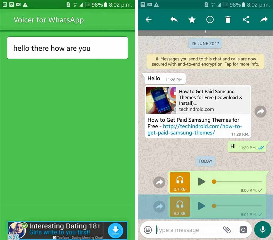 How to convert WhatsApp Voice notes into Text Android