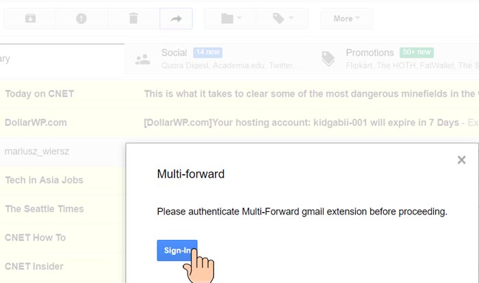 forward multiple emails gmail