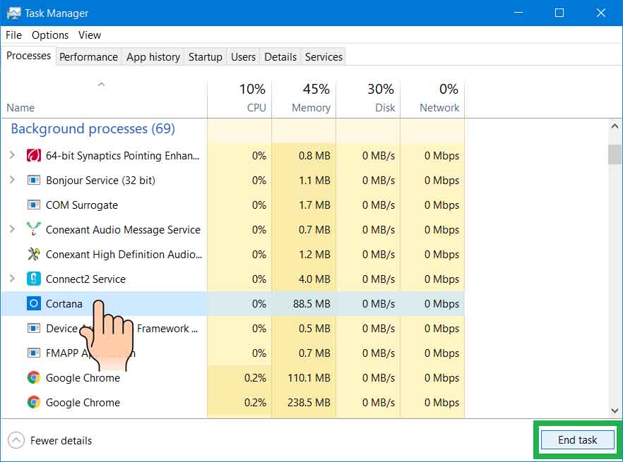 windows search not working with oo shutup10