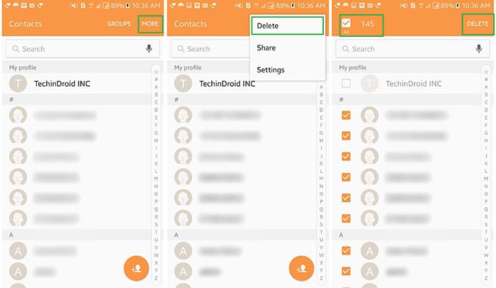 Delete All Contacts on Android