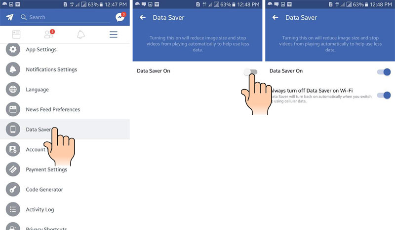 How to limit Facebook Data usage