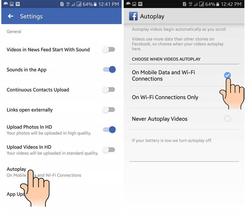 How to limit Facebook Data usage