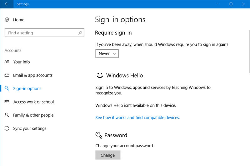 change password windows 10 microsoft account