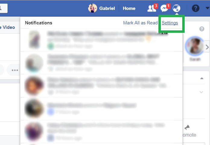 turn off Facebook notifications on PC
