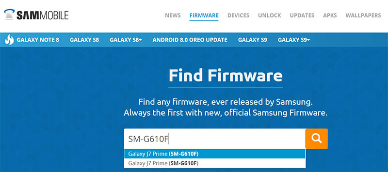 Find Samsung Firmware