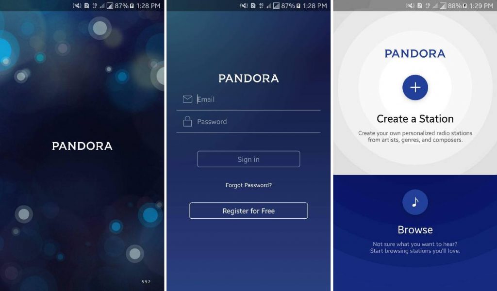 pandora radio app android free download