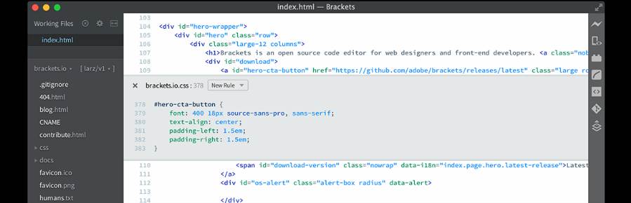 Brackets Code Editor