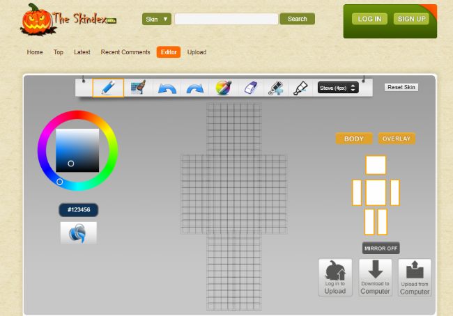 minecraft skin editor website