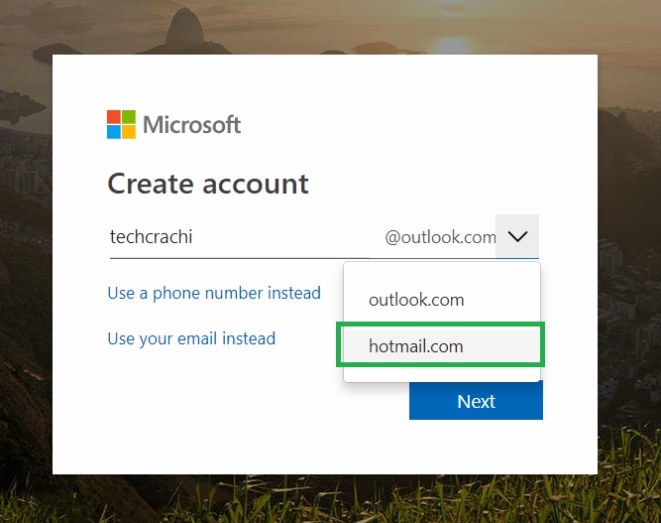 hotmail sign up login