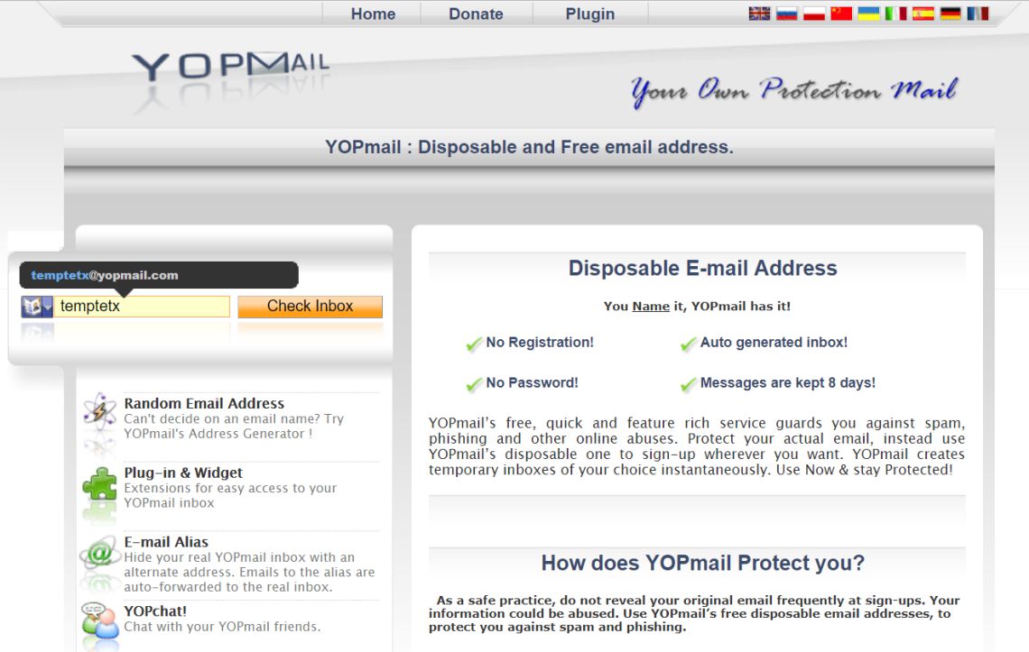 yopmail random email generator